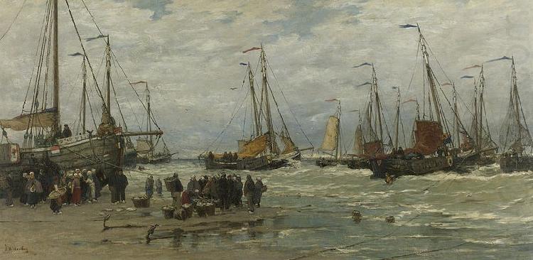 Pinks in the Surf, Hendrik Willem Mesdag